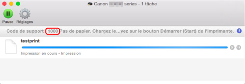 figure : Écran de message d'erreur